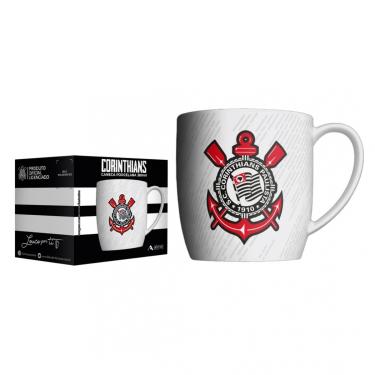 Imagem de Caneca Urban Porcelana Allmix Corinthians Democracia Branco 360 ML Licenciada Branco