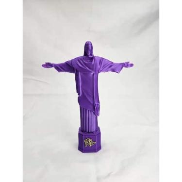 Imagem de Estátua do cristo redentor roxo impressa em 3d souvenir rio de janeiro