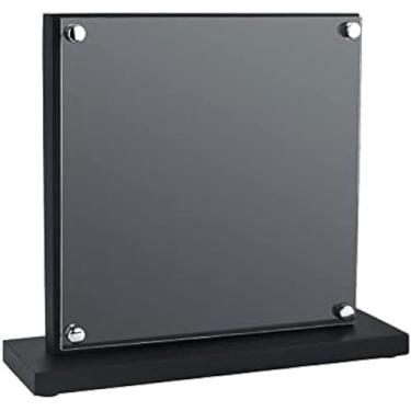 Imagem de Bloco De Faca Magnético, Suporte De Faca Preto De Madeira Natural Suporte De Faca Magnética De Dupla Face Com Escudo De Proteção Acrílico Transparente, Grande Capacidade E Mais Seguro