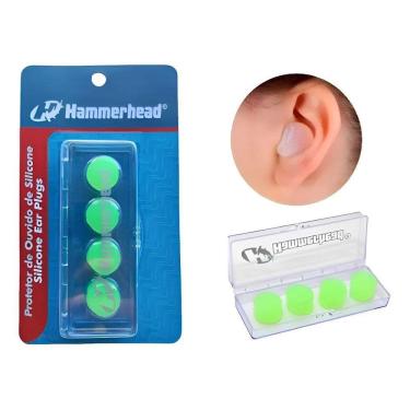 Imagem de Protetor Tampão De Ouvido Natação Silicone Hammerhead 4 Un C