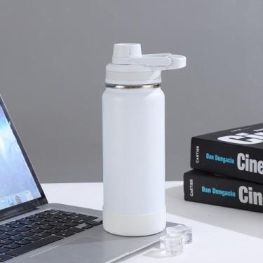 Imagem de Garrafa Térmica Aço Inox + Base da Mesma Cor 1000ml/800ml/600ml/350ml 