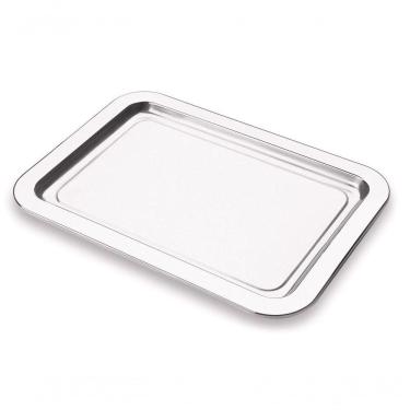 Imagem de Bandeja Inox Multiuso Servir Café Organizador 25x34 Cm Casa Organização Multiuso Bar Decorativo