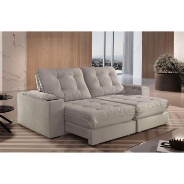 Imagem de Sofá Retrátil Botucatu 2,10m 03 Lugares Molas Ensacadas Txr Bege