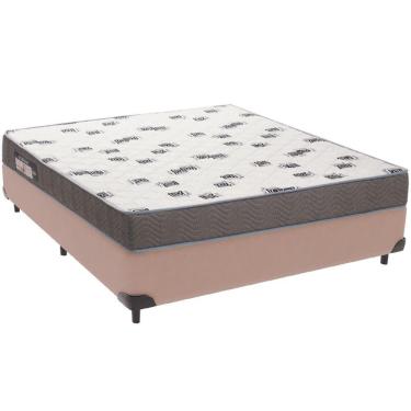 Imagem de Cama Box Bege E Colchão Light Espuma D33 Casal Ortobom