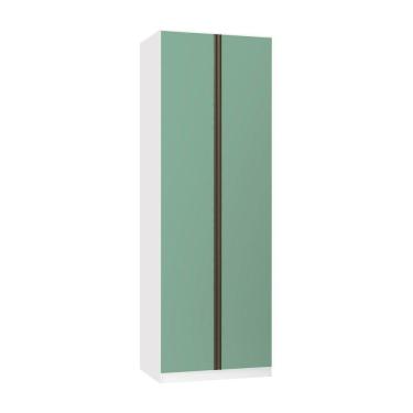 Imagem de Guarda Roupa Modulado 2 Portas 80cm Branco Com Verde Jade