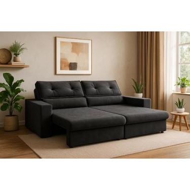 Imagem de Sofá Hera Retrátil e Reclinável 3 Lugares Suede 200cm - CIALAR MÓVEIS,