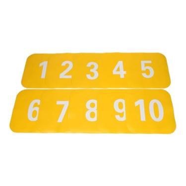 Imagem de Vaveren 10x Marcadores de cones planos antiderrapantes quadrados para quadras de campo, pontos de piso para prática de agilidade no futebol, treinamento de, Amarelo