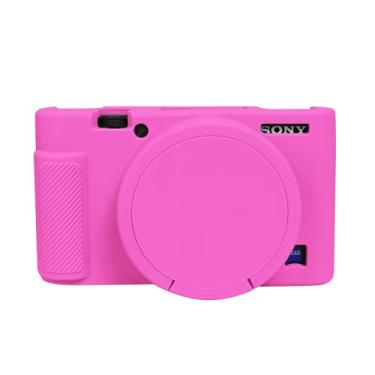 Imagem de Easy Hood Capa RX100, capa de silicone para câmera leve e macia com capa de lente removível para câmera DSLR Sony DSC-RX100 III / RX100 V / RX100 IV / RX100 VII DSLR (rosa choque)