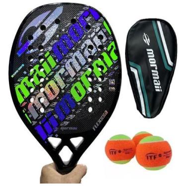 Imagem de Nova Raquete Beach Tennis Mormaii Flexxxa Carbon 3K EVA Soft