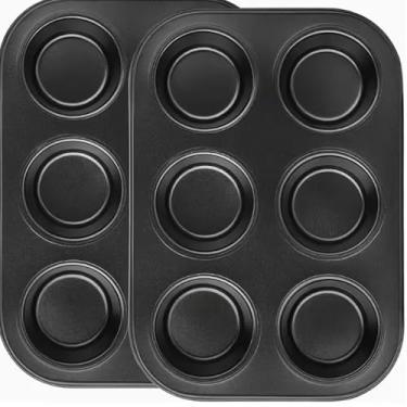 Imagem de Kit com 2 Formas para 6 Muffins e Cupcakes, Metal Antiaderente, Distribuição Uniforme de Calor, Design Compacto, para Uso Doméstico e Profissional (1)