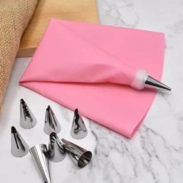 Imagem de Kit Confeiteiro Saco de Creme Reutilizável + Conjunto De Saco De Confeiteira