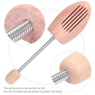 Imagem de Haofy Maca e Modelador de Sapatos de Madeira, 2 Peças para Moldar e Preservar Sapatos, Protetor de árvore de Anti-deformação Com Coluna de Mola (45 46)