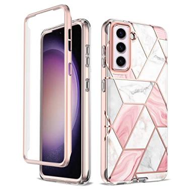 Imagem de Asuwish Capa de celular para Samsung Galaxy S24 Plus S24+ 5G capa de celular híbrida luxuosa linda mármore à prova de choque corpo inteiro rígida resistente acessórios finos S24plus 24S + S 24 24+