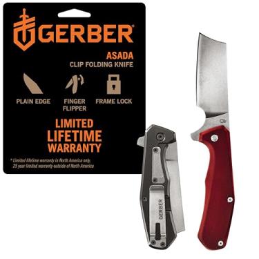Imagem de Gerber Gear Asada, faca flipper de bolso, cutelo dobrável, vermelho [31-003924]
