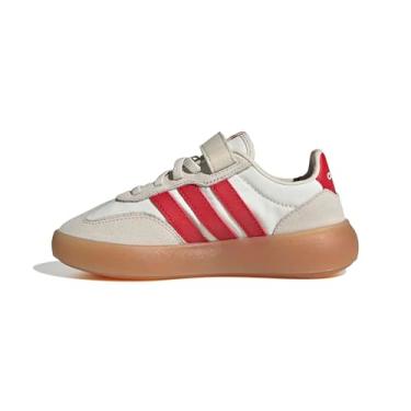 Imagem de adidas Tênis infantil unissex Barreda Decode elástico de renda e alça, Branco/Better Scarlet/Alumina, 13.5 Little Kid