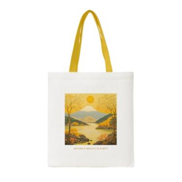 Imagem de Sacolas de lona para mulheres, estética e estações, bolsa de ombro, compras, presente, férias, trabalho, academia