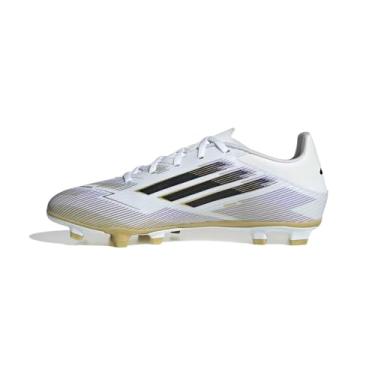 Imagem de adidas Tênis unissex adulto F50 Club Firm Multi Ground, Branco/preto/dourado metálico, 13 Women/12 Men