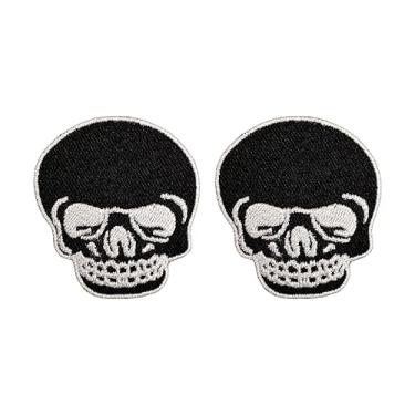 Imagem de Caveira, 2 peças, remendo bordado para bolsa de roupas, boné jeans