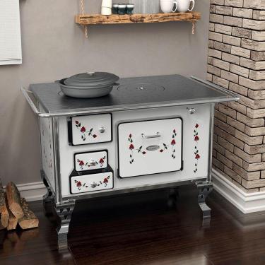 Imagem de Fogão A Lenha N2 Ferro Fundido Direito Floreio Porta Basculante