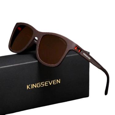 Imagem de Óculos De Sol Casual Polarizado Proteção Uv400 Esportivo Retangular Unissex Marrom