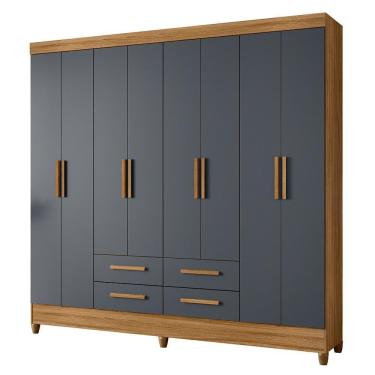 Imagem de Guarda Roupa Casal Flórida 8 Portas E 4 Gavetas Freijó Cinza - Moval Freijó Cinza