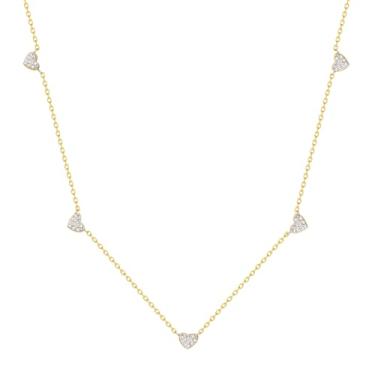 Imagem de Colar de cristal e zircônia banhado a ouro 18K para mulheres, corrente de cabo elegante, extensão de 39,9 cm + 5 cm, joia delicada para presente diário, Banhado a ouro, Sem Pedra Preciosa