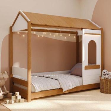 Imagem de Cama Casinha Montessoriano Reversível com Janela de Led Aria Casatema 