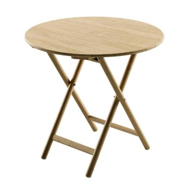 Imagem de Mesa Dobrável Redonda Tramontina Bossa 80x75 cm em Madeira Tauari Natural
