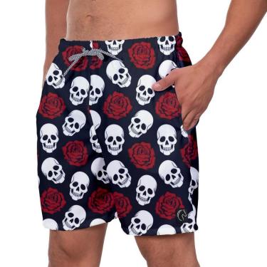 Imagem de Short Praia Premium Masculino Academia Fitness Caminhada Caveiras-Masculino