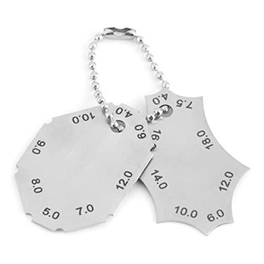 Imagem de Solda de filete - Profundidade da garganta de soldagem e comprimento da perna Medidor de duas peças - Soldadores de régua de soldagem de aço inoxidável