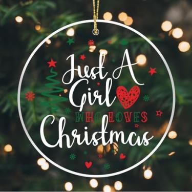 Imagem de Enfeites de Natal, ornamentos engraçados para árvore de Natal, apenas uma garota que ama decorações de Natal para decoração de quarto de casa, presentes para mulheres