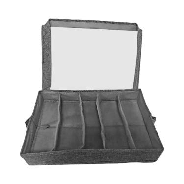 Imagem de Fenteer Organizador de Talheres com Divisórias Ajustáveis, Janela Transparente, Porta-Talheres com Tampa, Bandeja para Utensílios para Eventos ao Ar Livre e