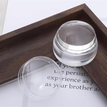 Imagem de 1 kit de carimbos transparentes para arte de unhas com almofada de silicone - Ferramenta de estampagem de esmalte de gel profissional para designs de uniformes e estojo de viagem