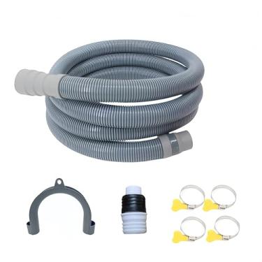 Imagem de Mangueira de drenagem de máquina de lavar de 2 m, kit de mangueira flexível de substituição e extensão para lavadora, secadora, pia, banheira, mangueiras resistentes, serve para saída de drenagem de