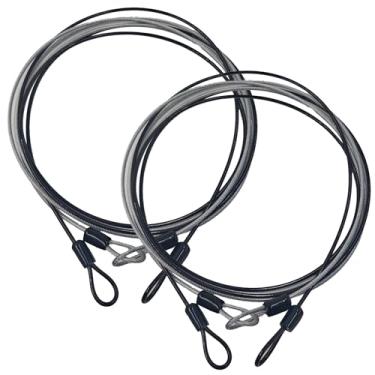 Imagem de Runseaway 2 peças de trava de cabo de segurança de aço trançado de 2,5 mm, corda de fio de segurança resistente, laço duplo para bagagem, viagem, proteção de equipamento de bicicleta ao ar livre