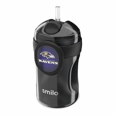 Imagem de Smilo Copo com bico Baltimore Ravens para crianças oficialmente licenciado pela NFL - Copo para bebês e crianças pequenas com canudo pesado e capacidade de 241 g
