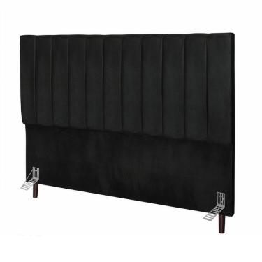 Imagem de Cabeceira Estofada Cama Queen 160 Cm Luísa Suede E Frame Cor:preto