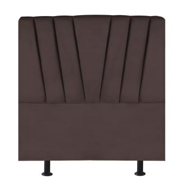 Imagem de Cabeceira Estofada De Cama Casal Box 140 Cm Louise Veludo Marrom