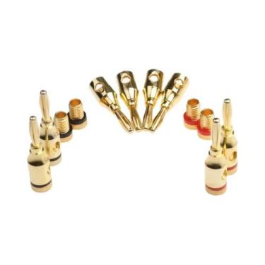 Imagem de Conectores De Áudio De 4mm Com Placas De Ouro 24k, 20/8 Peças, Conecto