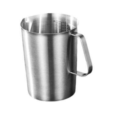 Imagem de Ｂｅｓｇａ Copo medidor de aço inoxidável, jarra para espumar leite, utensílio de confeitaria, grande capacidade, recipiente, 2000ml