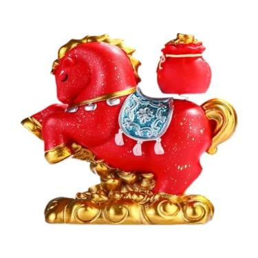 Imagem de Baoblaze Estatueta de Cavalo, Escultura Animal em Resina, Acabamento Fino, Decoração Feng Shui para Mesa, Lareira, Quarto ou Manto, C