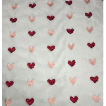 Imagem de JXZYGMD Conjunto de 2 capas de almofada de corações vermelhos e rosa para decoração de dia dos namorados, 30 x 50 cm, almofadas macias de pelúcia para sofá, decoração de casa