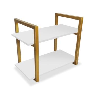Imagem de Prateleira Milazzo Nicho Design Industrial - dourado/branco