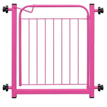 Imagem de Portão Portãozinho 69cm Pet Portátil Dobrável Rosa - ACOMIX