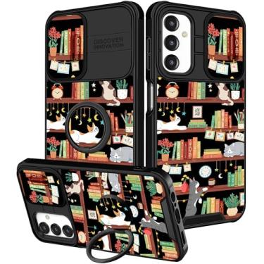 Imagem de Funermei Capa para celular Samsung Galaxy A15 5G - Capa de telefone feminina bonita estética gato estante design exclusivo com capa de câmera e suporte de anel Funda para Samsung A15 5G