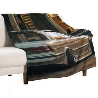 Imagem de HouLaiZhe Cobertor super macio de flanela clássico retrô vintage modificação de carro JDM cobertores refrescantes leves para sofá-cama cadeira sofá carro viagem ao ar livre leve quente 101,6 cm x 127