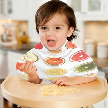 Imagem de CEBUGI Panos para Arrotar Musselina para Bebês 56 x 28 cm Toalhas de Bebê Absorventes Macias Fatias de Frutas Trapos de Arroto de Algodão para Bebês Meninos e Meninas Pacote com 4