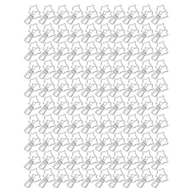 Imagem de Clipes de pasta de estrela oco para fora estilo dos desenhos animados pequenos clipes de papel forte fixação resistente clipes de documentos de metal para escritório escola casa (Prata)