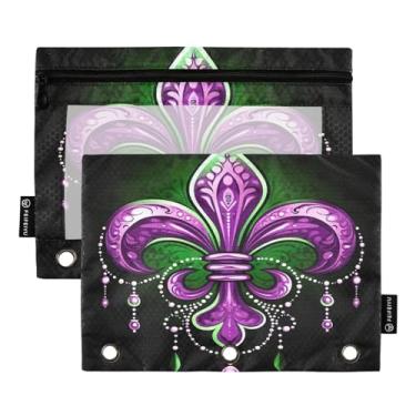 Imagem de Wassud Pacote com 2 pastas de fichário com símbolo roxo com 3 furos, pasta organizadora de arquivos para casa, escritório