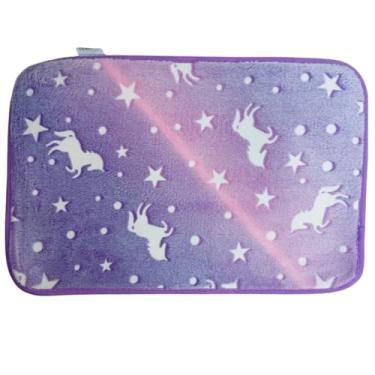 Imagem de Tapete Infantil Espacial com Estrelas e Naves, Brilha no Escuro, Azul e Cinza, para Quarto de Crianças, Decoração Temática (Azul Cavalinho)